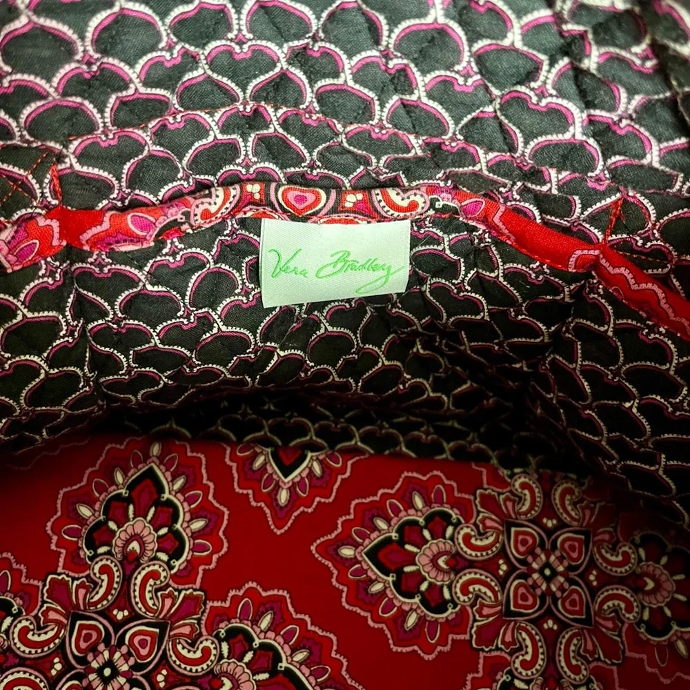 Vera Bradley Scarlett Red Paisley Patterned Tote Bag